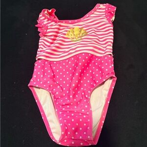 Pink Striped and Polka Dot Kids Bikini